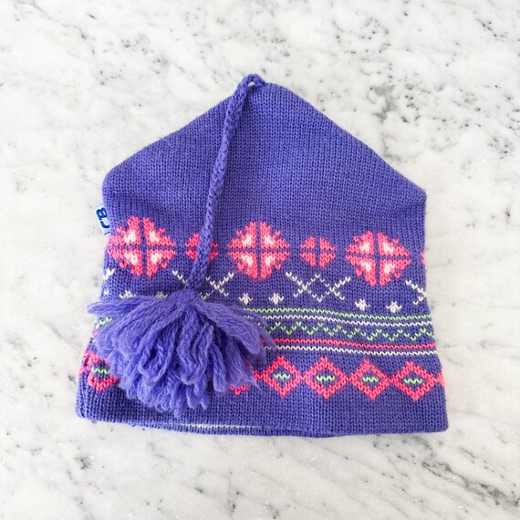 Vintage Purple CB Sports Ski Hat with Pom Pom. Vi… - image 2