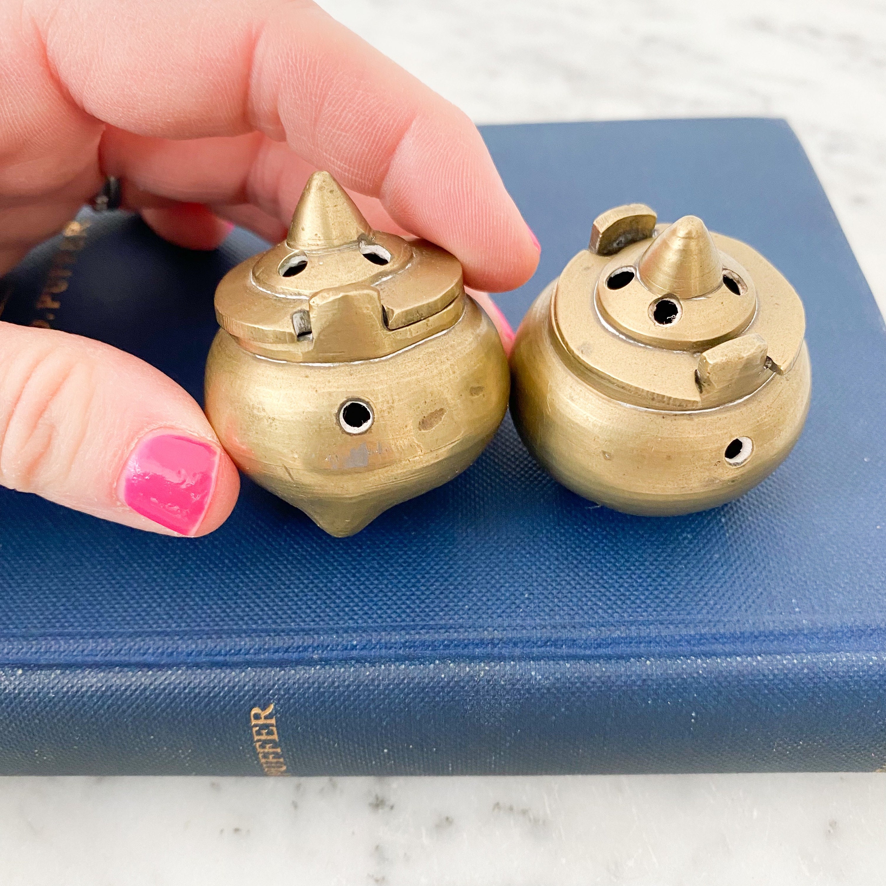 Small Brass Incense Holders Set of 2. Vintage Brass Cone Etsy