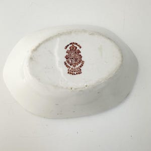 Antique Henry Alcock & Co. Semi-Porcelain Soap Dish Made in Cobridge England Sold Separately, Vintage White Floral Soap Dish Oval image 13