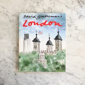 David Gentleman&#39;s London Signed 1985 Hardcover. Vintage Book About London. Book of Watercolor Drawings and Illustrations