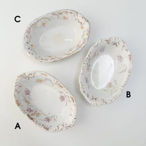 Antique Henry Alcock & Co. Semi-Porcelain Soap Dish Made in Cobridge England Sold Separately, Vintage White Floral Soap Dish Oval image 3