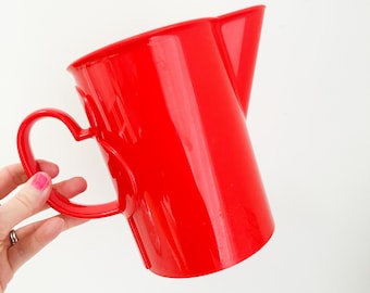 Vintage Red Dansk Pitcher by Gunnar Cyren, 1980s Dansk Melamine Drink Pitcher, Postmodern Plastic Drinkware, Red Dansk Gourmet Designs