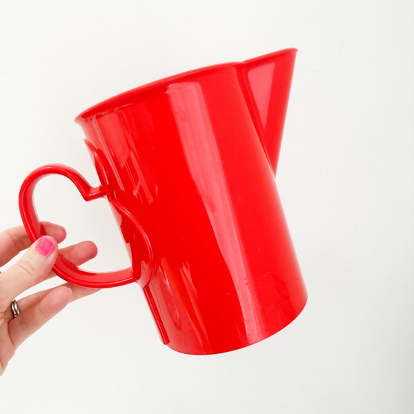 Vintage Red Dansk Pitcher by Gunnar Cyren, 1980s Dansk Melamine Drink Pitcher, Postmodern Plastic Drinkware, Red Dansk Gourmet Designs