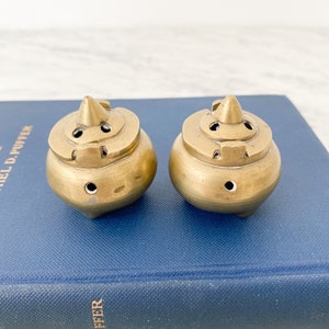 Small Brass Incense Holders Set of 2. Vintage Brass Cone Incense Burner. Vintage Brass Potpourri Holder. Brass Temple Burner