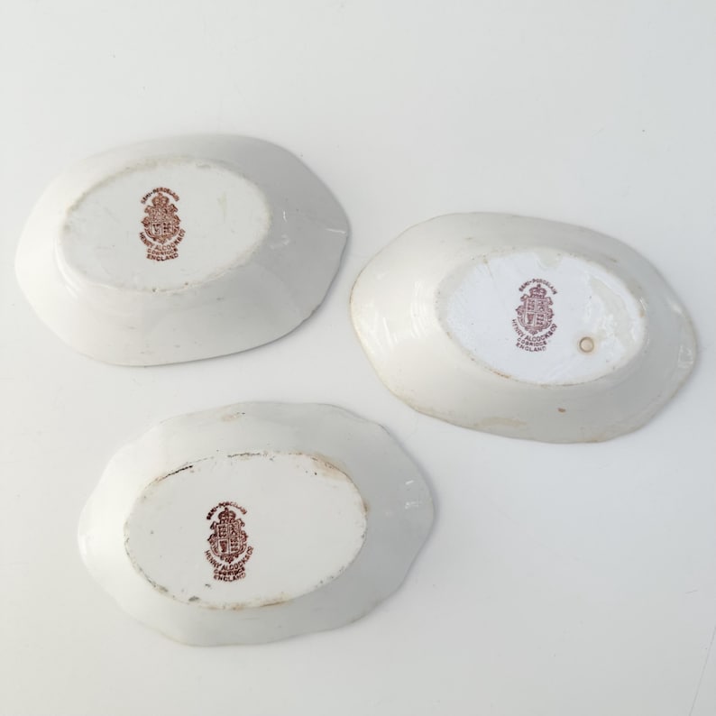 Antique Henry Alcock & Co. Semi-Porcelain Soap Dish Made in Cobridge England Sold Separately, Vintage White Floral Soap Dish Oval image 10