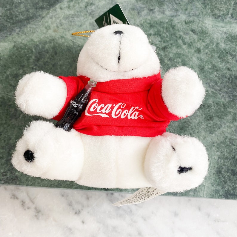 Cocacola Polar Bear Plushie Christmas Ornament 1997. Vintage Etsy