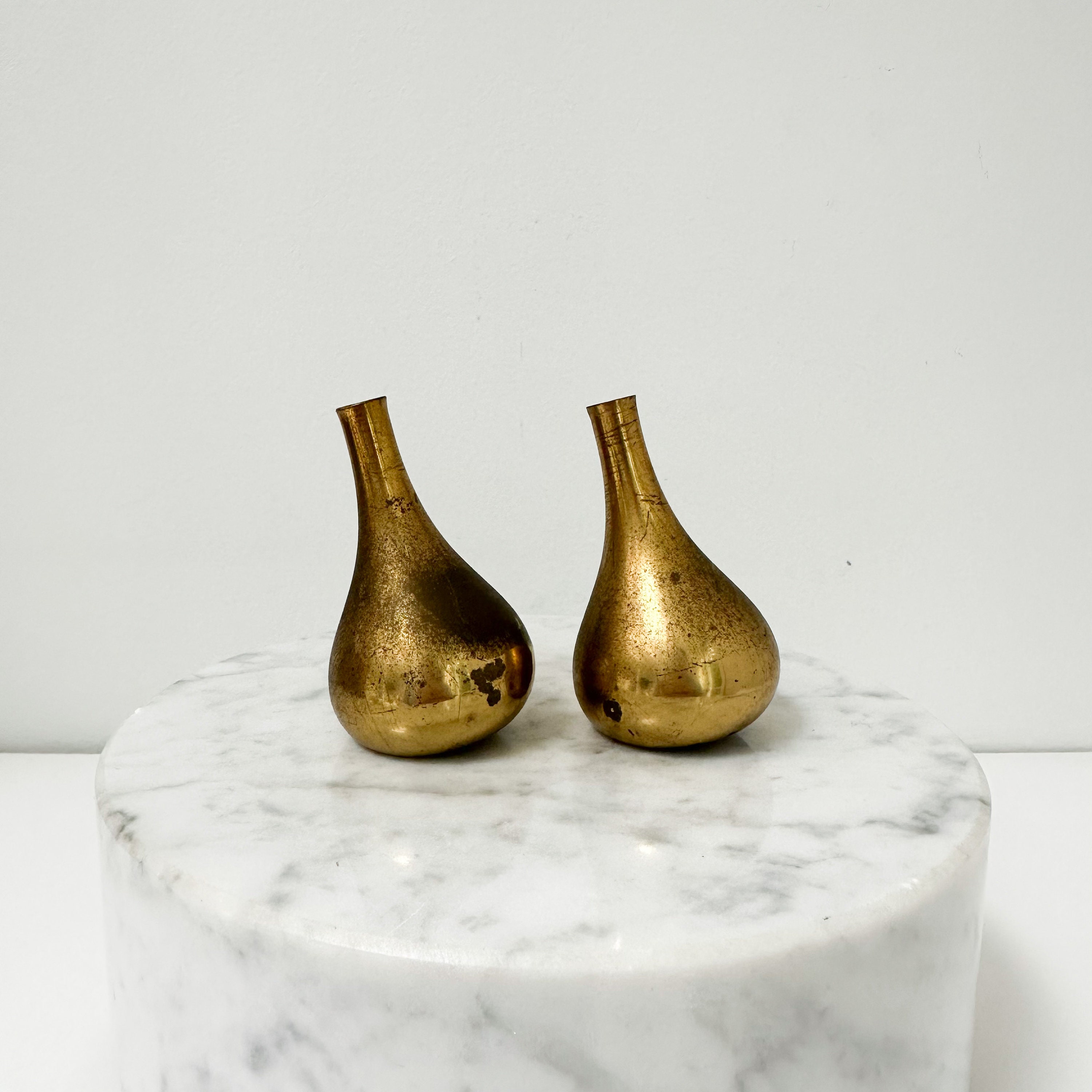 Vintage Dansk Brass Onion Candle Holders, Dansk Teardrop Candle