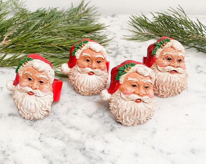Vintage Santa Napkin Rings Set of 4. Vintage Christmas Napkin Rings Set ...