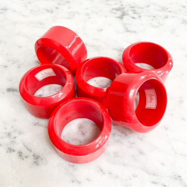 Red Napkin Rings Etsy