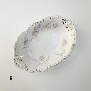 Antique Henry Alcock & Co. Semi-Porcelain Soap Dish Made in Cobridge England Sold Separately, Vintage White Floral Soap Dish Oval B