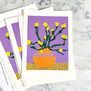 Vintage Note Cards Set of 10, Note Cards Floral Bouquet Design, Blank Cards with Envelopes Set, 1990s Purple Note Cards