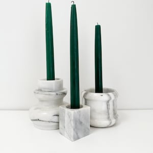 Marble Candle Holders Sold Separately, Vintage Marble Candle Holders, White Carerra Marble Home Decor, Minimalist Decor, Neoclassical Decor