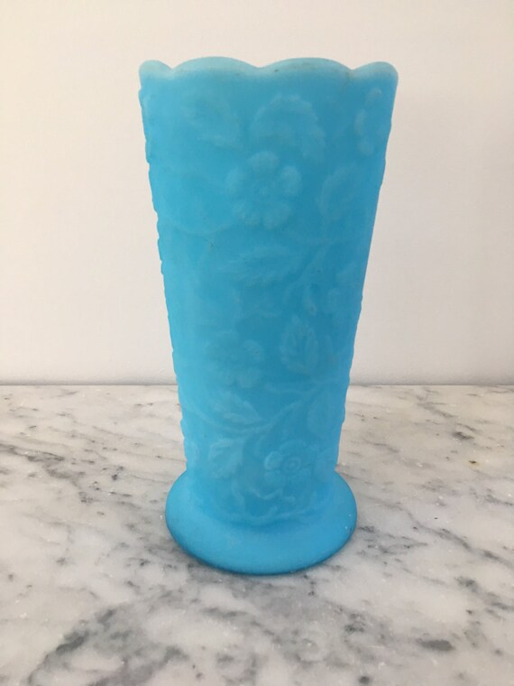 Antique Fenton Vase Fenton Peacock Vase Vintage Turquoise Etsy