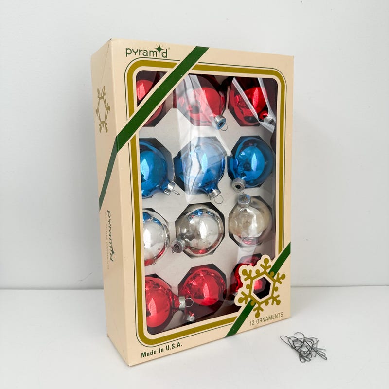 Red White and Blue Christmas Tree Ornaments - Etsy