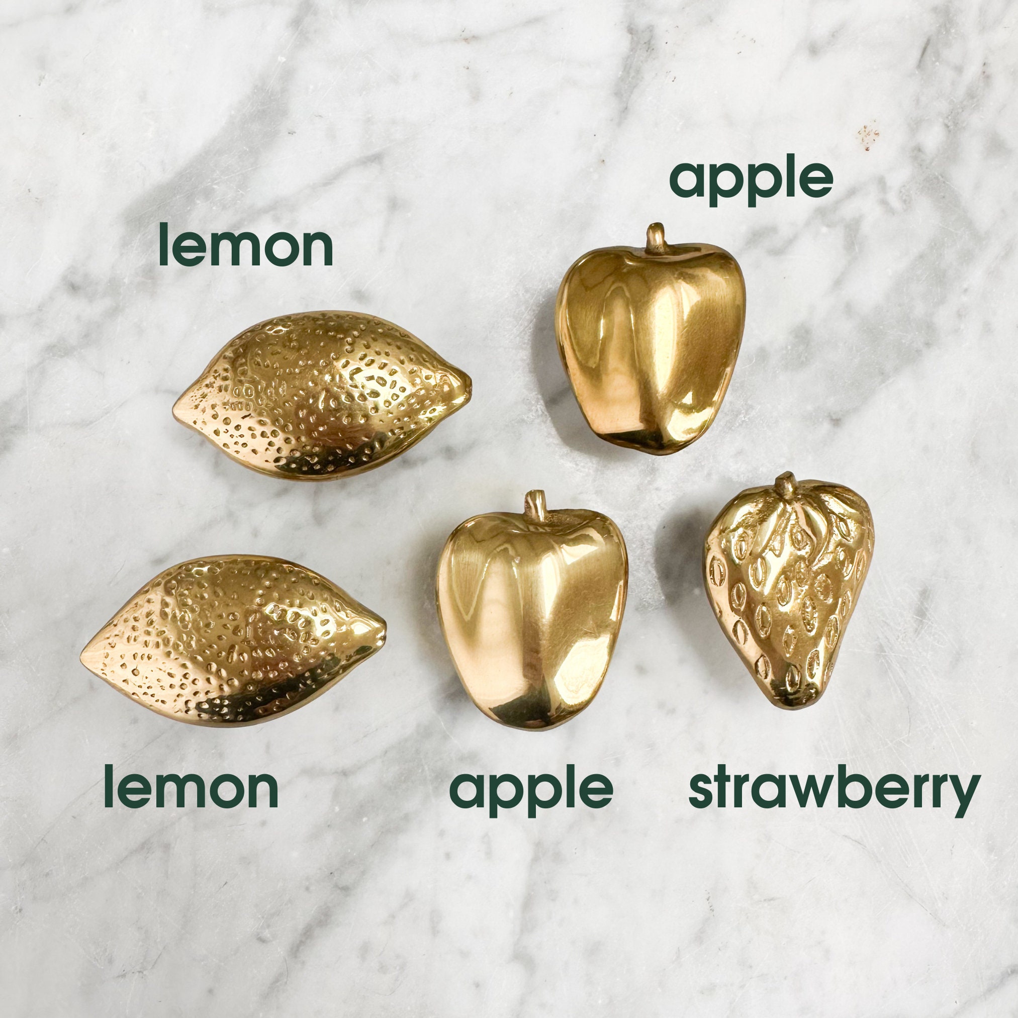 Vintage Brass Cabinet Pull Shaped Like Fruit, Your Choice of Apple ...