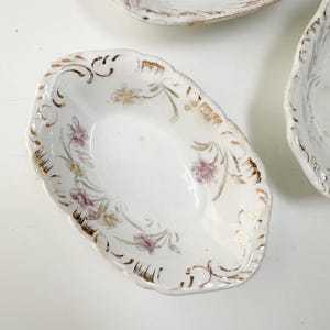 Antique Henry Alcock & Co. Semi-Porcelain Soap Dish Made in Cobridge England Sold Separately, Vintage White Floral Soap Dish Oval image 7