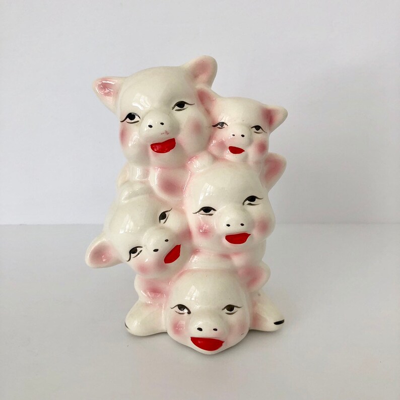 Baby Piggy Bank Tirelire en c/éramique pour b/éb/é Motif Cochon Bleu