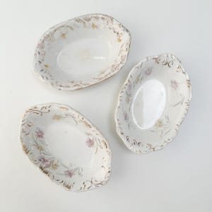 Antique Henry Alcock & Co. Semi-Porcelain Soap Dish Made in Cobridge England Sold Separately, Vintage White Floral Soap Dish Oval image 1