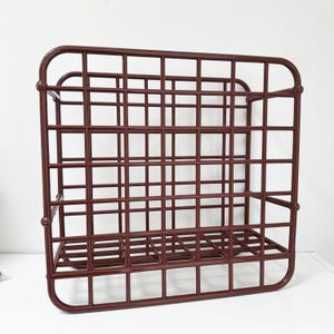 1982 Yaffa Basic Line Inc. Catch All Magazine Holder, Vintage Brown Yaffa Organizer Record Holder