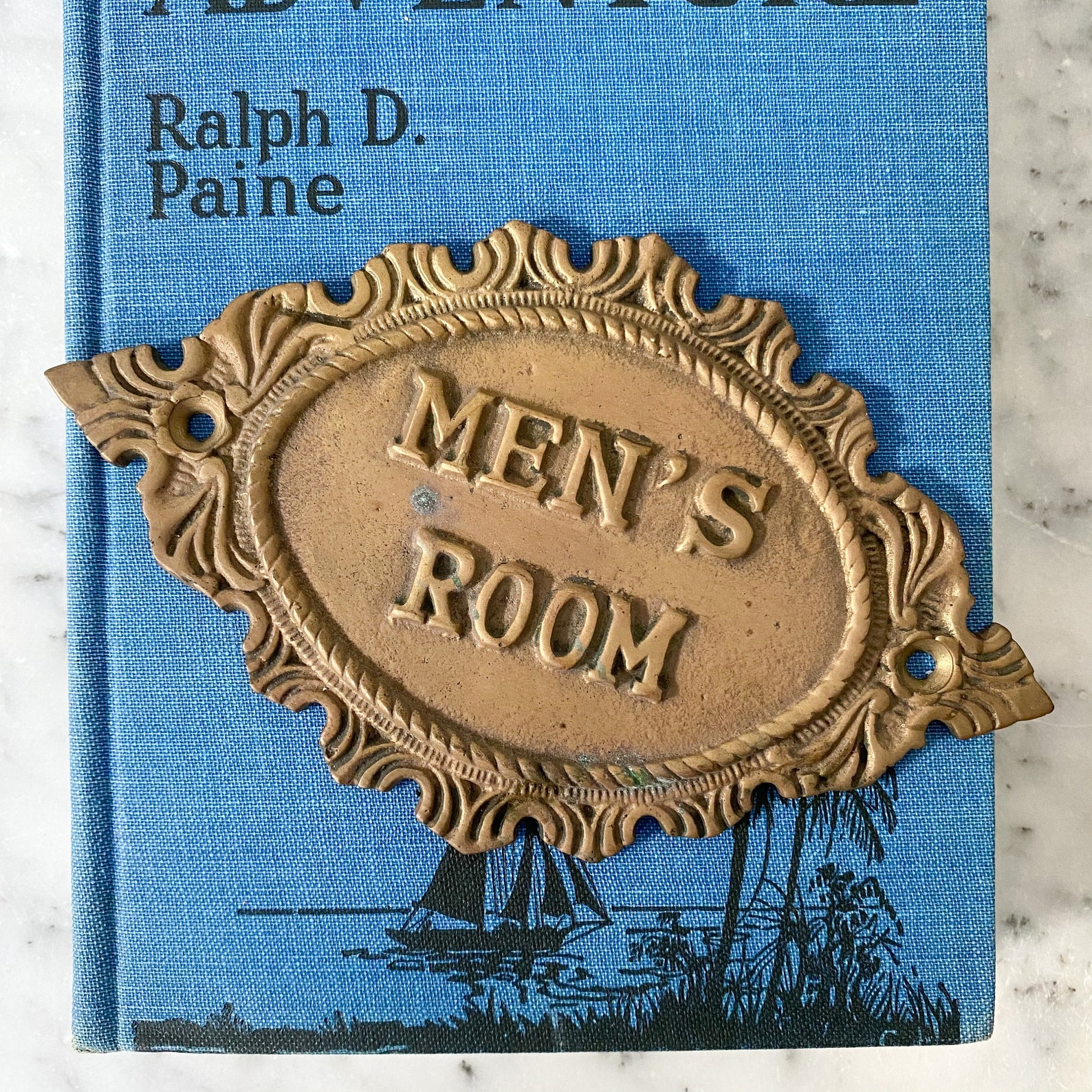 Vintage Brass Men's Room Sign. Vintage Men's Room | Etsy