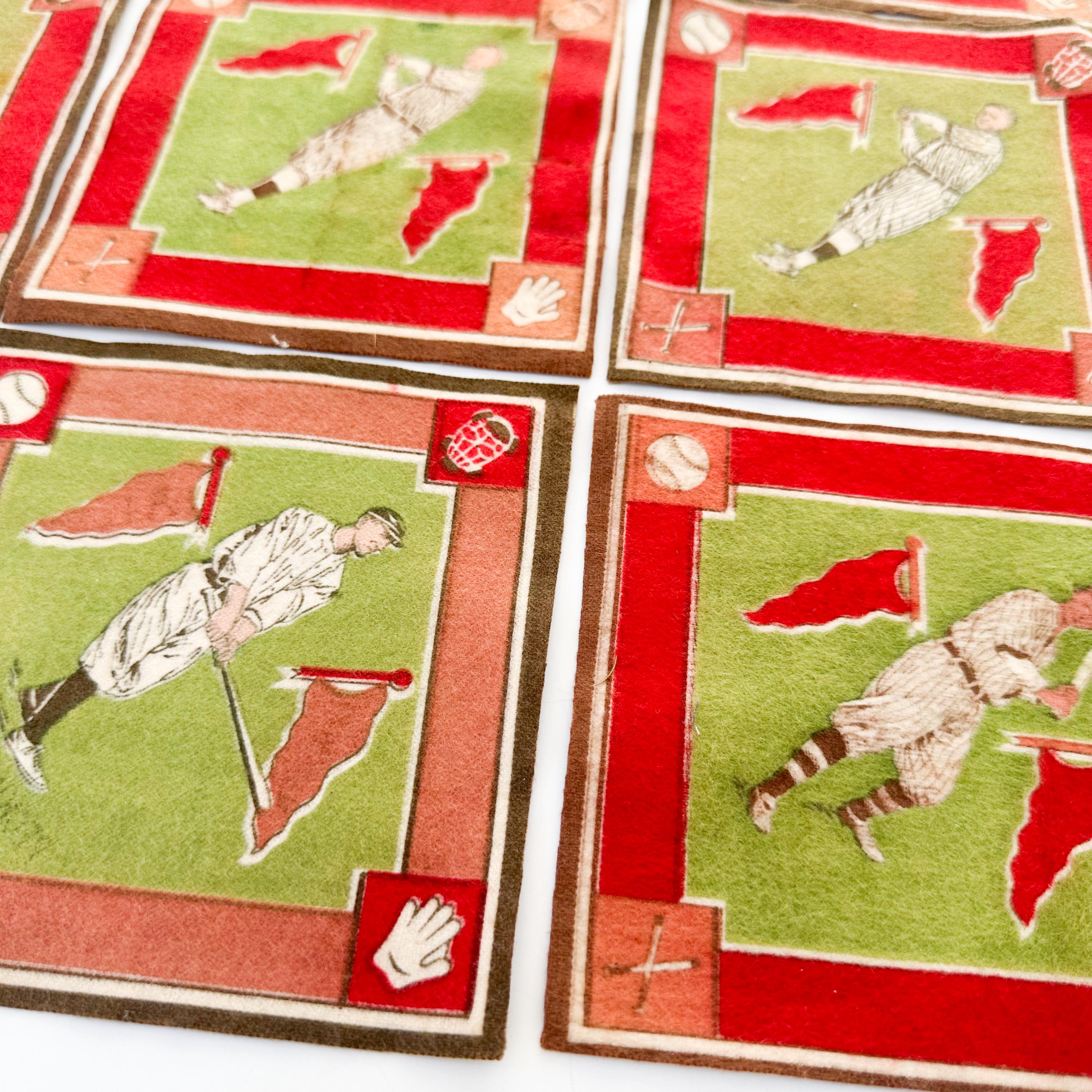 baseball tobacco felts 1914 Antique Baseball Tobacco Felts Daubert, Stengel, Peckinpaugh, Cutshaw,  Burns, Vintage Tobacco Blanket Series B18, Gift for Baseball Fan