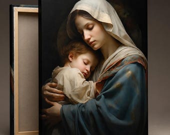 Virgin Mary Poster Print, Catholic Wall Art, Blessed Mother Marian Decor