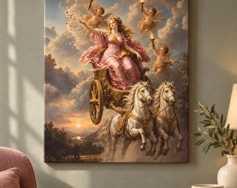 Aurora Goddess Art, Dawn Chariot Framed Canvas or Poster