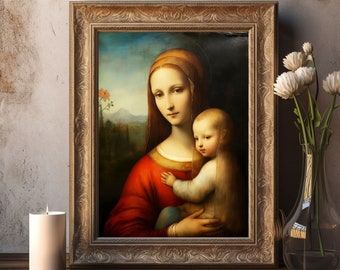 Virgin Mary and Child Jesus Renaissance Art Print (Digital Download