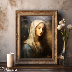 Vintage Virgin Mary Print: Spiritual Home Decor (Digital Download)
