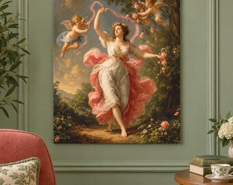 Dancer Wall Art, Ribbon Muse Framed Canvas or Poster
