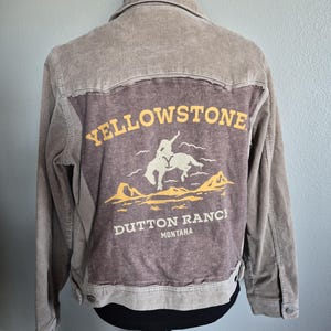 Upcycled Yellowstone Dutton Ranch Montana Corduroy Jacket: Medium One of a Kind Western Rodeo