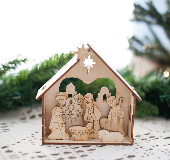 DIY Nativity Kit Small Christmas Nativity Set for kids by Etsy