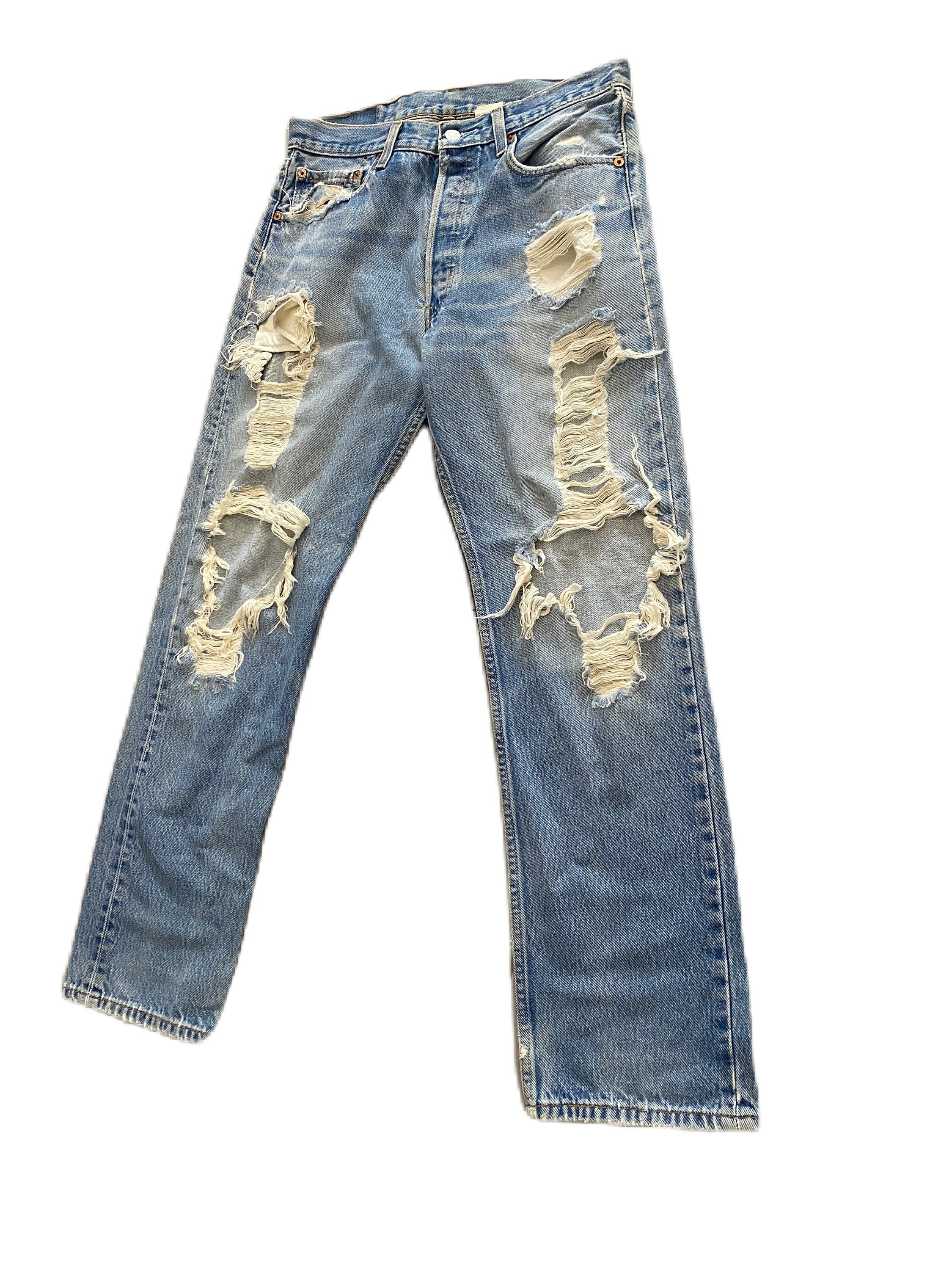 Vintage 90s Thrashed Levis 501 Kurt Cobain Style Denim Hysteric Glamour, Evisu, Sugar Canes, Denime, Junya Watanabe - Etsy Vintage 90s Thrashed Levis 501 Kurt Cobain Style Denim Hysteric Glamour, Evisu, Sugar Canes, Denime, Junya Watanabe - Etsy