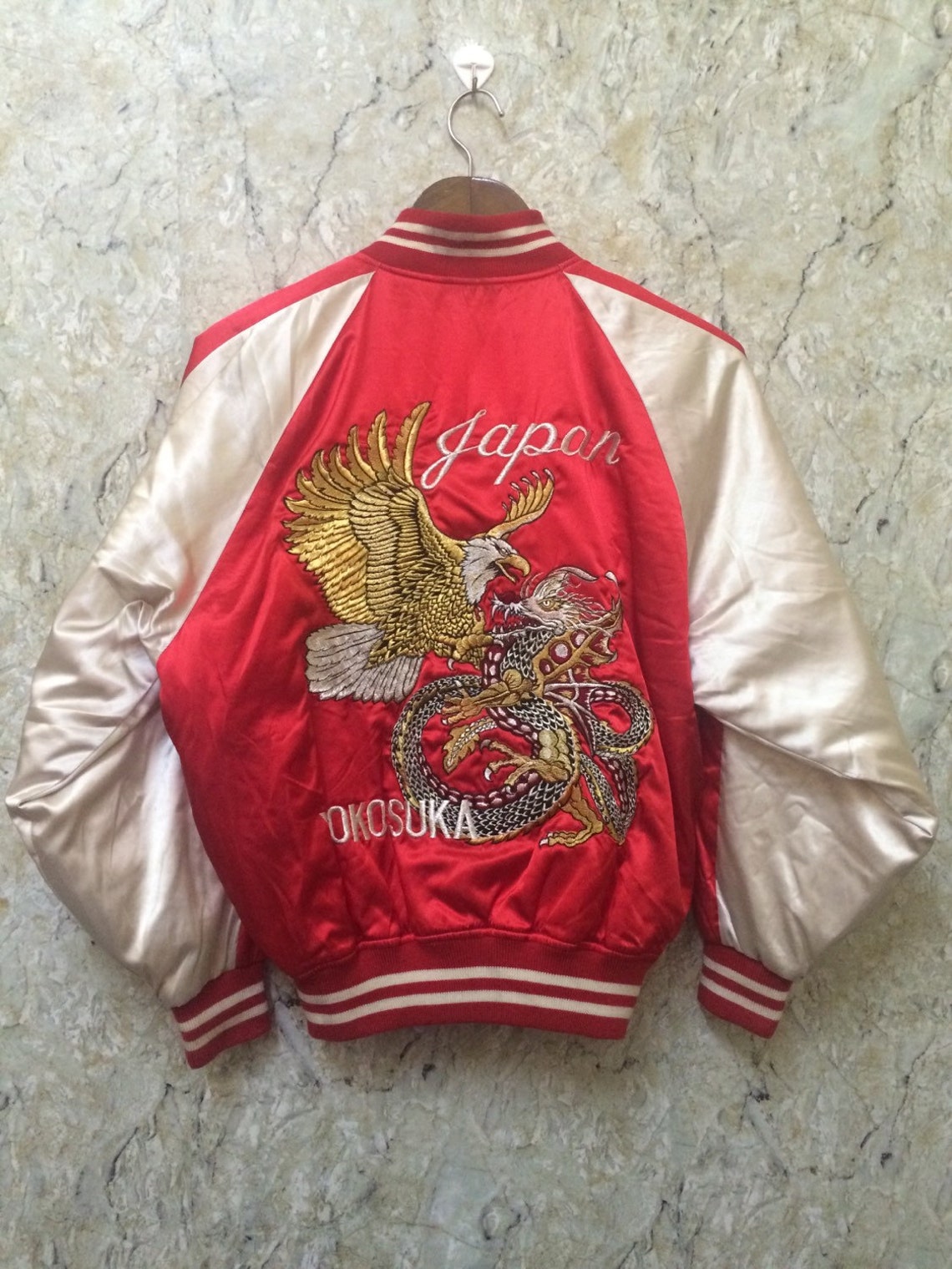Vintage Embroidered Japanese Souvenirs Sukajan Jacket, Satin, Yakuza ...