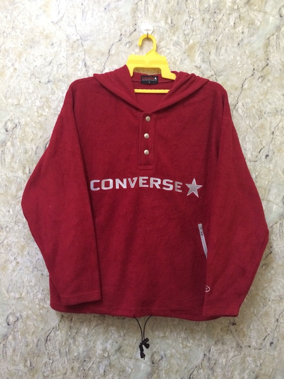 Vintage Converse Fleece Jacket Pull Over Button Up