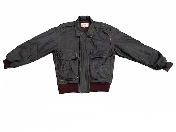 Vintage Japanese Brand Leather Jacket A2 Type Military Design - Etsy