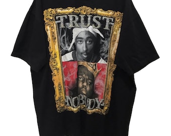 Vintage TuPac Shaku, Notorious B.I.G T-Shirt, The Legend Of Hip Hop, Run DMC, All Eyes On Me, Trust Nobody Size 3XL Rare