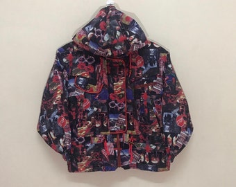 Vintage 90s Fila Fullprint Jacket, Outdoor, Surfing, Spell Out, Good Condition, Hawaii, Size M Rare