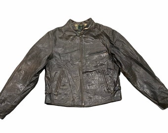 Vintage Harley Davidson Biker Jacket Genuine Leather Size M