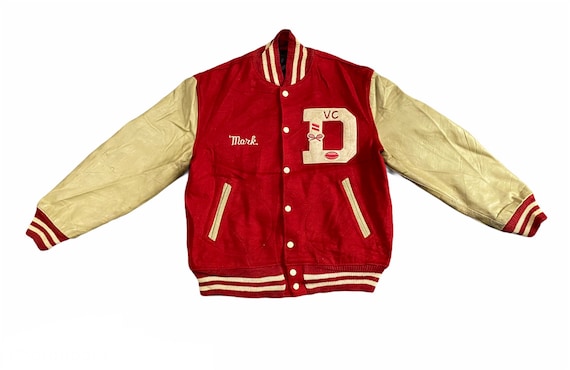 Vintage Varsity Jacket Leather Sleeve 