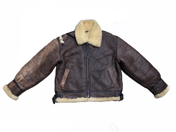 Vintage Military Leather Jacket B3 Sherpa Design Sheep Skin Rare