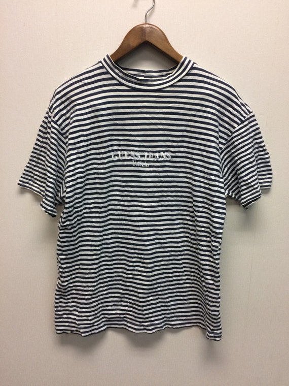 Vintage Guess Jeans Stripe T-shirt Design Asap Rocky -