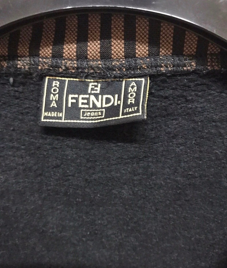 Vintage Fendi Pull Over Sweaters Zucca, Fendi Roma Italia Sweatshirt Made in Italy Size M Rare image 5