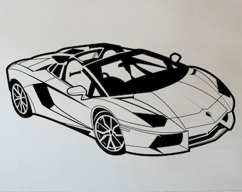 Sports Car Vinyl Wall Decal: Bedroom Decor, Man Cave Design