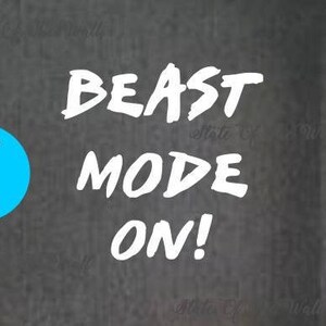 Beast mode on Wall Decal Gym Vinyl Sticker Art Decor Bedroom Design Mural interior design workout excercise health fitness