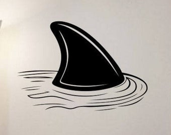 Shark Fin Wall Decal Vinyl Sticker Art Decor Bedroom Design Mural interior design animals sea life