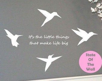 Origami Humming Birds Wall Decal Sticker Art Decor Bedroom Design Mural vinyl art geometric life animals