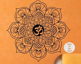 Mandala Wall Decal Namaste Yoga Decor Vinyl Sticker Home Decor Mandala Flower Yoga Studio Office Decor Spiritual Meditation Clinic Decor