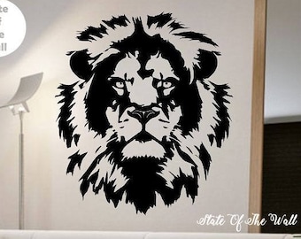 Lion Face Vinyl Wall Decal: Home, Gym & Classroom Decor