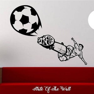 Soccer Player Kick  Vinyl Wall Decal Sticker Art Decor Bedroom Design Mural